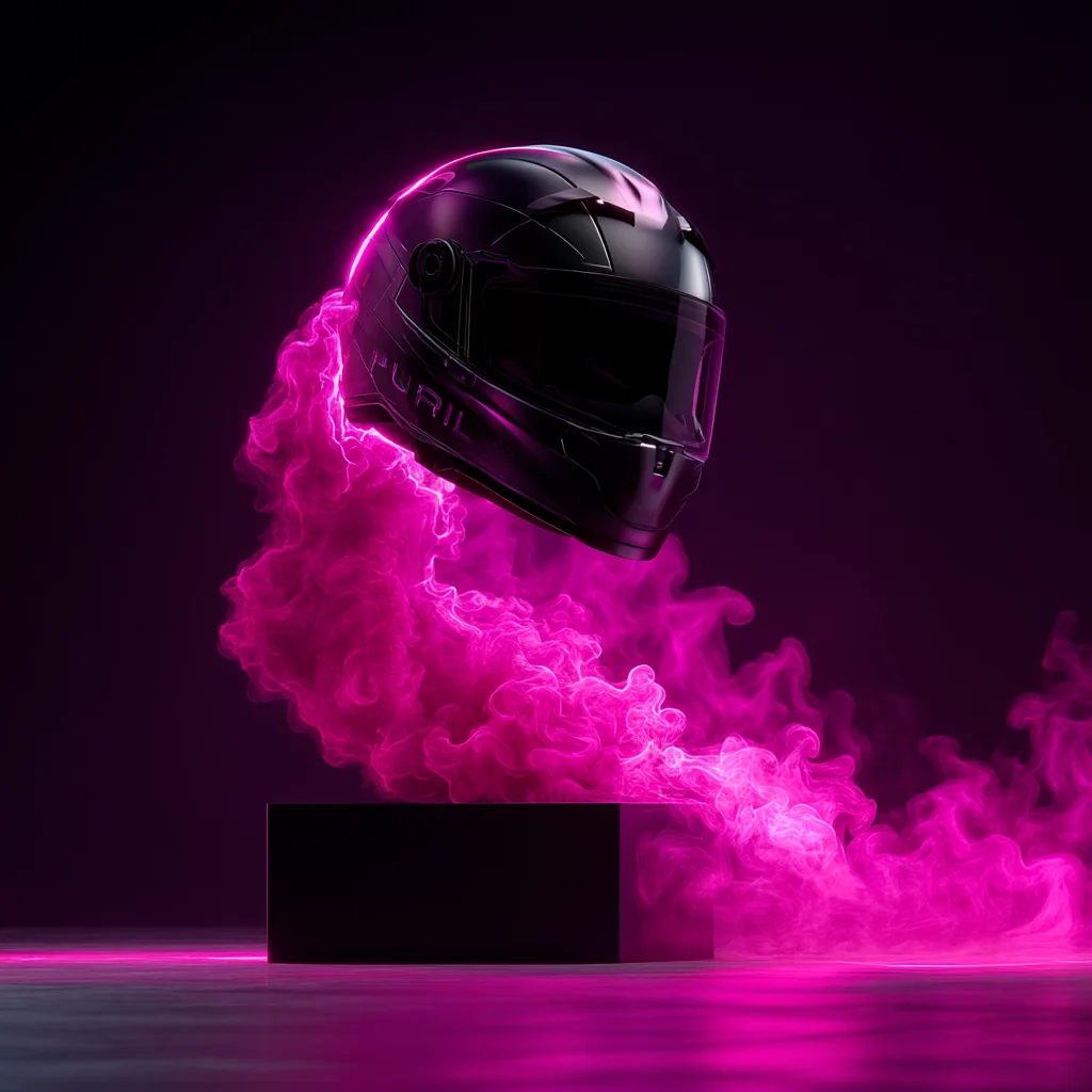 Casque noir assaini sous lumière UV-C