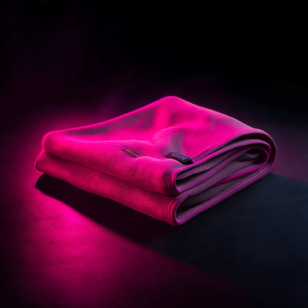 Serviette propre sous une lumière UV rose